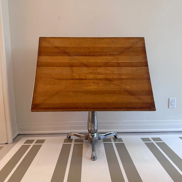 Mid 20th Century Drafting Table With Chrome Base For Sale - Image 12 of 12