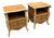 Vintage French Provincial Style Burl Wood Bombe Nightstands - A Pair For Sale