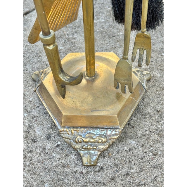 Gothic Victorian 19th Century Fireplace Tools, Complete Set of 5 For Sale - Image 9 of 13