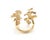 Mid 20th Century Magerit Verona Diamond Leaf Cluster Cuff Ring 18k Yellow Gold Size 6.5 For Sale In Miami - Image 6 of 9