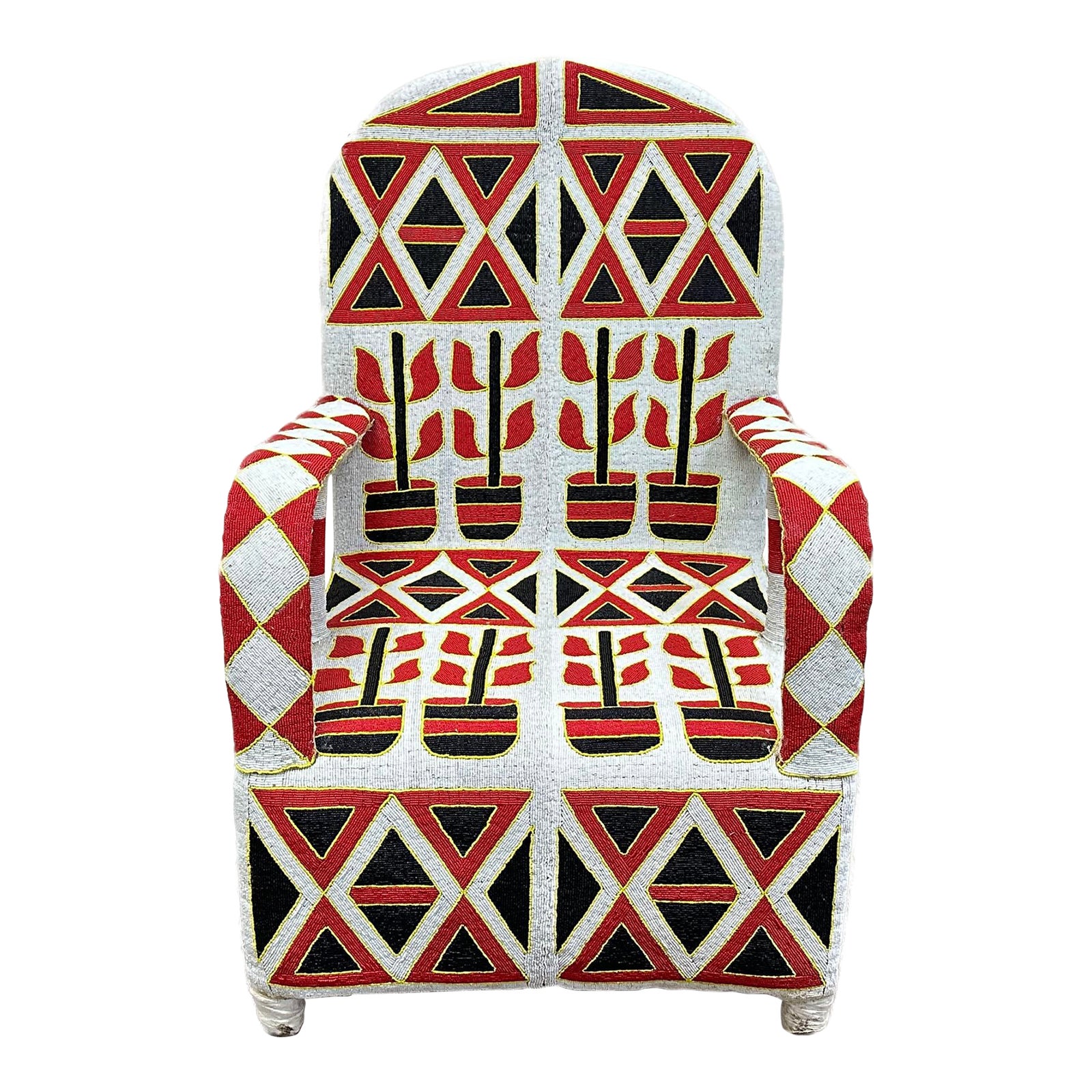 Red African Yoruba Chair Chairish