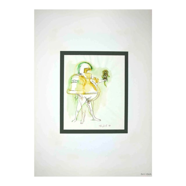 Leo Guida, Knight and Lemur, Drawing, 1972 For Sale