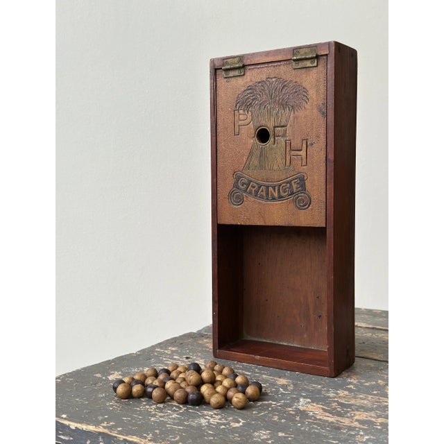 1930s Vintage Folk Art Patrons of Husbandry "P of H Grange" Carved Voting Box, Circa 1930s-40s For Sale - Image 5 of 13