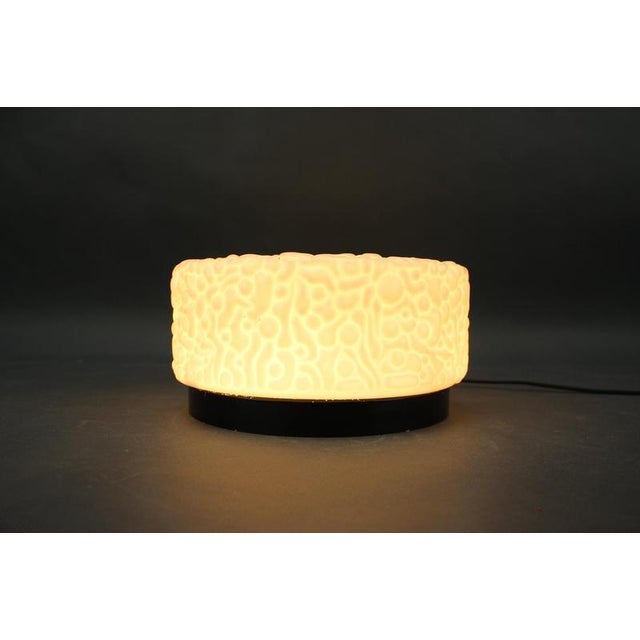 Black Mid-Century Textured Milk Glass Flush Mount, Czechoslovakia, 1960s For Sale - Image 8 of 10