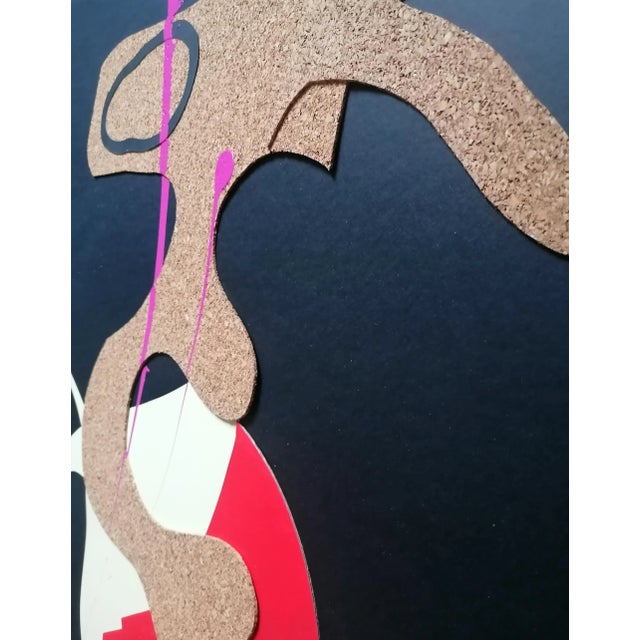 Galura 2023 collage paper 100x70x1 collage acrylic drops on paper composition extracted from animals face person subjects...