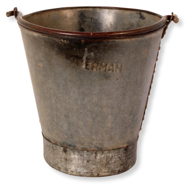 Antique Galvanized Riveted Bucket Chairish