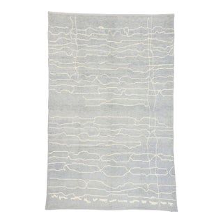 Contemporary Gray Moroccan Style Rug - 06'05 X 10'00 For Sale