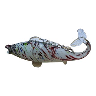 Vintage Murano Style Glass Fish Figurine For Sale