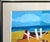 Mid Century Modernist Abstract Landscape Painting - A Boat Sits on a Beach Under a Blue Sky- Signed For Sale - Image 4 of 9