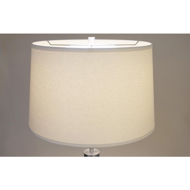 1950s Walter Von Nessen Streamline Mid Modern Brush Stainless Steel Table Lamp For Sale In Los Angeles - Image 6 of 9