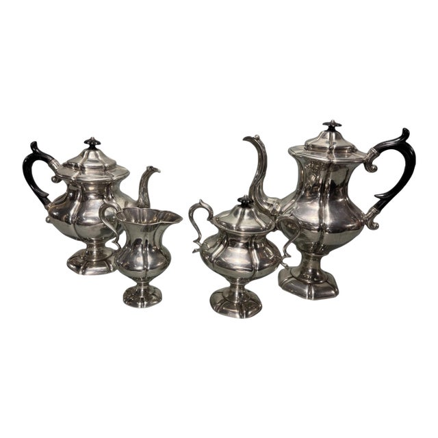 Antique Victorian Reed & Barton 4 Piece Silverplate Tea Set For Sale