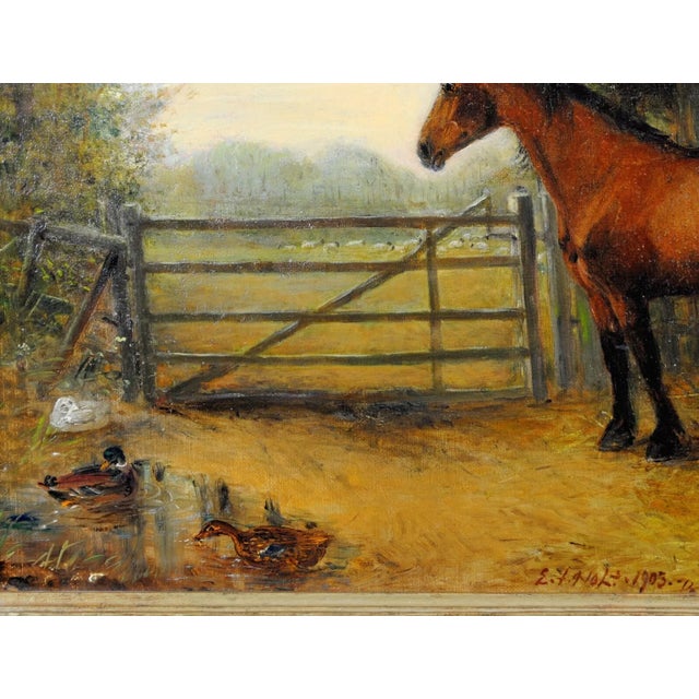 Wood Equestrian Horse Oil Painting Edwin Frederick Holt, Hammer to $47,000 For Sale - Image 7 of 10