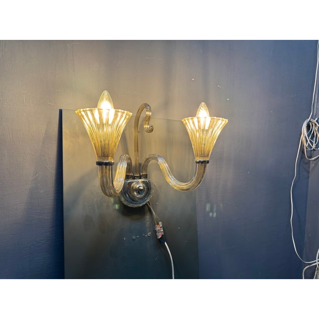 Murano Glass Sconces by Barovier, 1950s, Set of 3 For Sale - Image 9 of 11