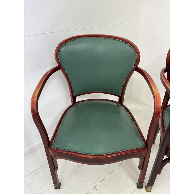 Brown Vienna Secession Chairs and Armchairs by Gustav Siegel for Jacob & Josef Kohn, 1890s, Set of 6 For Sale - Image 8 of 18