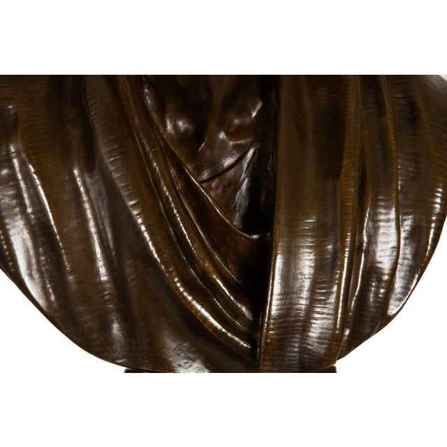 French Antique Bronze Sculpture “Bust of Voltaire” After Jean-Antoine Houdon For Sale - Image 9 of 18