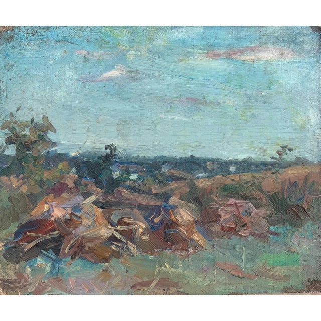 Vintage Ukrainian Impressionist Oil Painting, Rural Landscape, 1960s 18-22 For Sale - Image 4 of 6