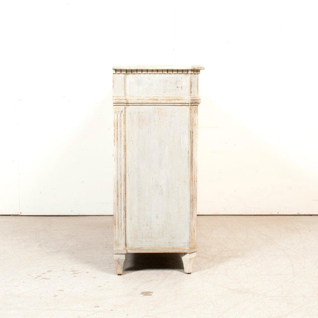Handcrafted Gustavian Style Painted Buffet With Reeded Front For Sale - Image 15 of 17