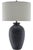 The darkly handsome Cyanic Table Lamp is a stand-out with its scarab blue glaze and generously-scaled rotundness. The...