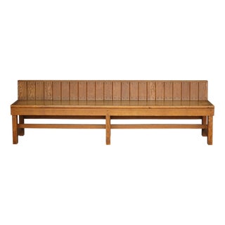 Traditionalist Dutch Oak Bench in the style of Delft School. 1920s For Sale