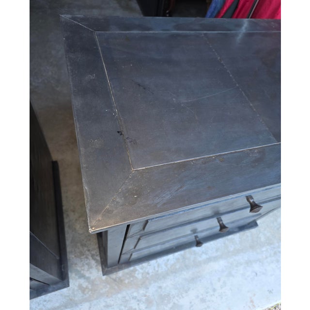2000 - 2009 Metal Clad Bedside Tables Night Stands For Sale - Image 5 of 8