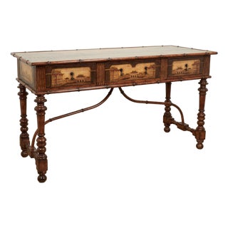 Vintage Faux Bamboo Chinoiserie Server or Console For Sale
