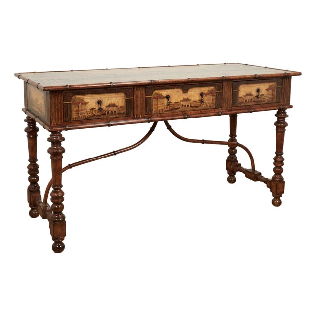 Vintage Faux Bamboo Chinoiserie Server or Console For Sale