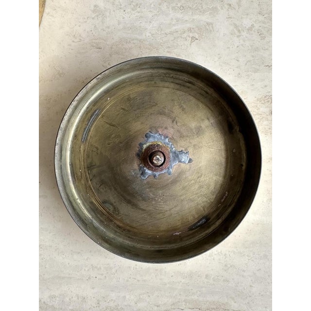 Large Hungarian Industrial Table Lamp with Milk Glass Shade and Tulip Shaped Brass Base, 1970s For Sale - Image 17 of 18