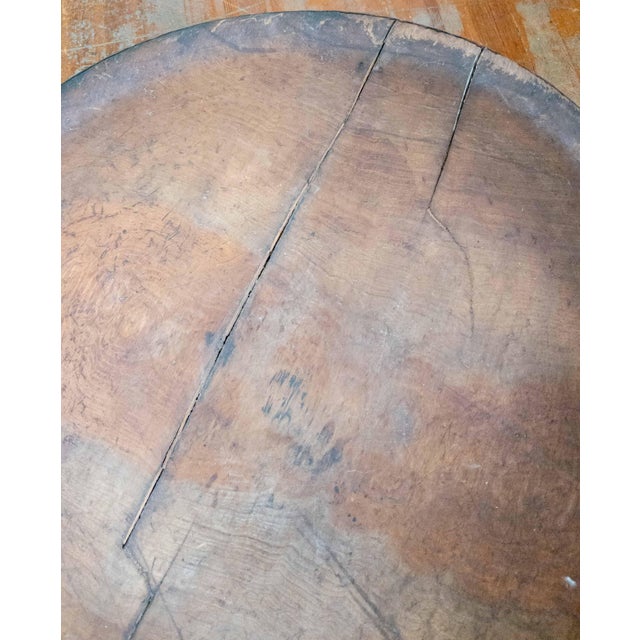 19th or 20th Century Large 30" Primitive Elm Carved Dough Bowl For Sale - Image 14 of 18
