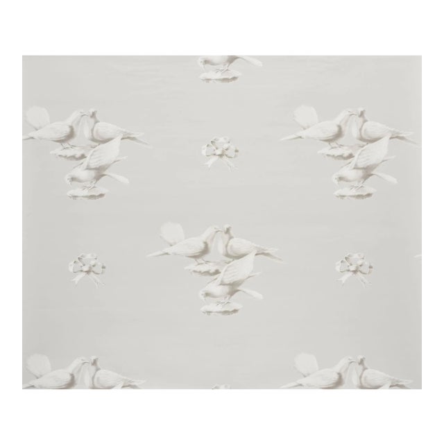 Sample - Schumacher X Charlap Hyman Herrero Giunone Wallpaper in Stone For Sale