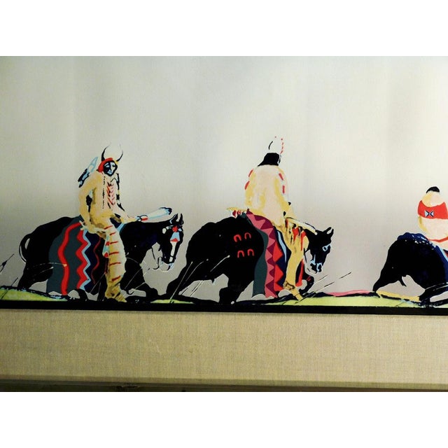 Impressionist Earl Biss "Chiefs on Parade" Custom Framed Hand Signed Printers Proof 4/4 For Sale - Image 3 of 7