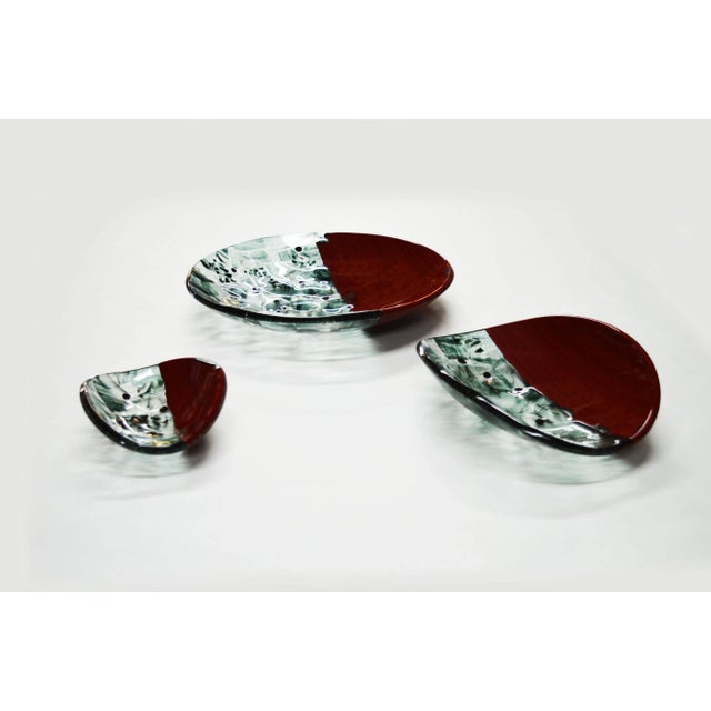 Murano Glass Red Baccan Centerpieces by Stefano Birello for VeVe Glass, 2019, Set of 3 For Sale - Image 4 of 4