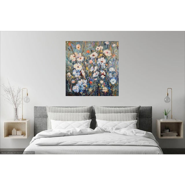 2020s Wild Flowers. Acrylic Floral on 1.25 in Thick Gallery Wrap Canvas. For Sale - Image 5 of 6