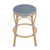 Spritely Home Accent Furniture Tobias 24.5 in. Seat Height Outdoor Rattan and Metal Backless Counter Stool, Baby Blue/ Natural Rattan Frame For Sale - Image 4 of 8
