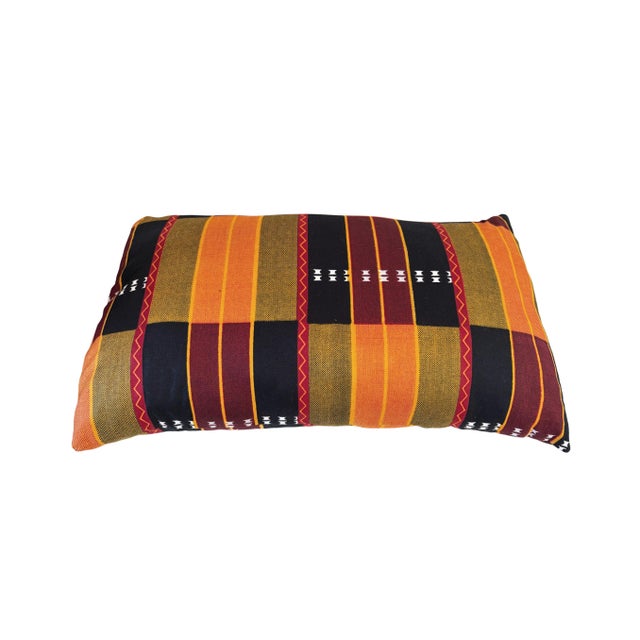 African African Kente Cloth Throw Lumbar Pillow 18" W For Sale - Image 3 of 6