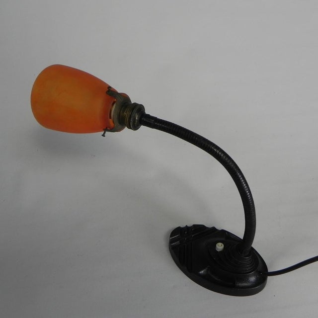 1930s Desk Lamp with Orange Glass Shade from Erpe, 1930s For Sale - Image 5 of 17