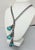 Vintage Signed Napier Book Piece Modernist Silvertone Faux-Turquoise Pendants Necklace For Sale In Philadelphia - Image 6 of 8
