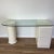 Mid-Century Modern 1980s Glass Top Column Desk by Lane For Sale - Image 3 of 7