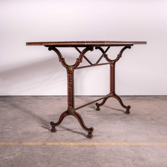 Vintage French Intricate Relief Cast Base Table, 1920s For Sale - Image 3 of 7