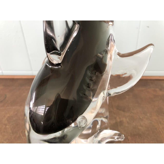 Large Vintage Murano Glass Shark Sculpture, Italy, 1970s For Sale - Image 3 of 17