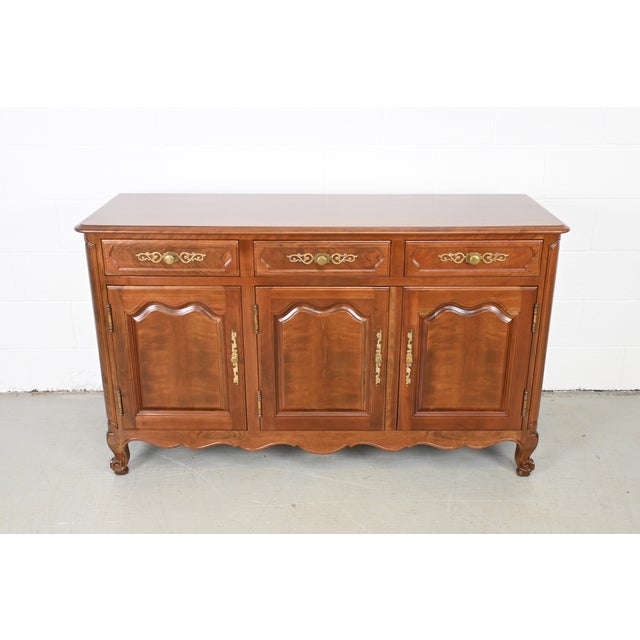 Kindel Furniture Kindel Furniture French Cherry Sideboard or Credenza, Newly Refinished For Sale - Image 4 of 13