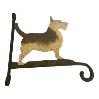 1950s Cast Iron Vintage Scottie Sign Hanger For Sale