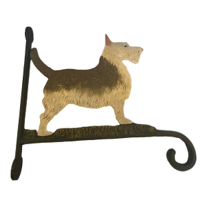 1950s Cast Iron Vintage Scottie Sign Hanger