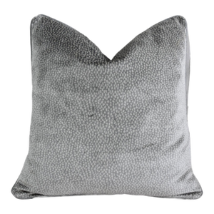 Modern Cowtan & Tout Malabar Gray & Cream Spot Velvet Feather/Down Pillow