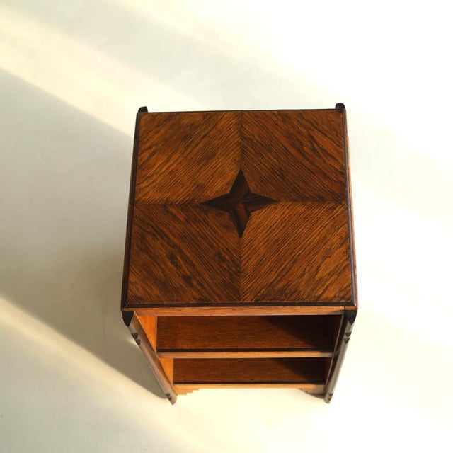 Dutch Art Deco Amsterdam School Arts & Crafts Side Table with Shelving, 1920s For Sale - Image 10 of 17