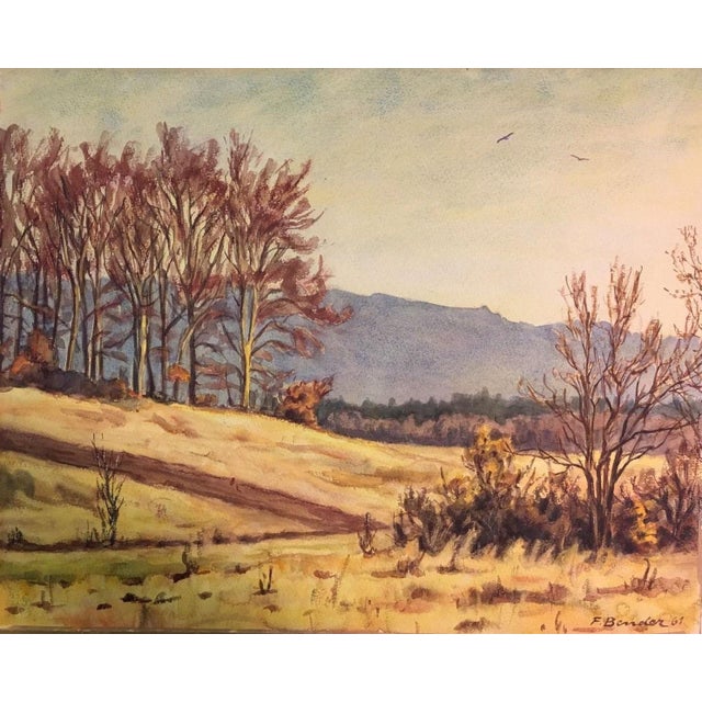 Erdbach Breitscheid, Central Hesse, Fritz Bender, Large Gouache/Watercolor, Top Quality, 1961, approx. 46.6 x 58.5 cm....