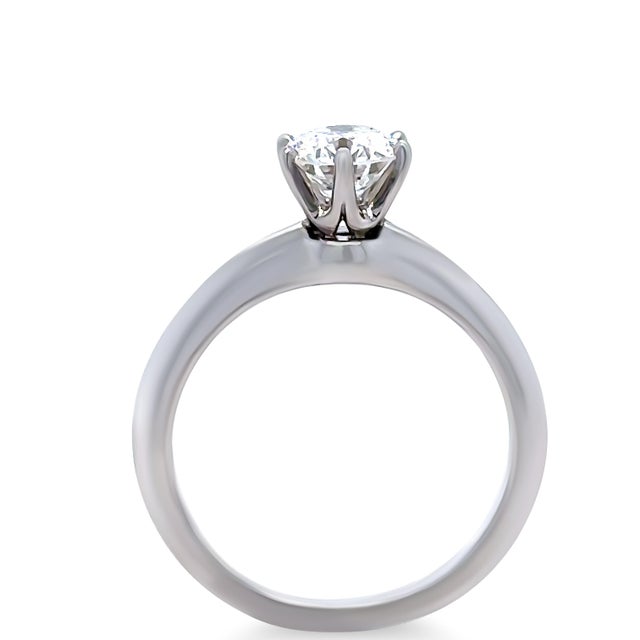 Tiffany & Co Platinum Diamond Engagement Ring 0.85ct, Size 5.25 For Sale - Image 6 of 12