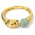 Bochic "Orient" Carved Vintage Mint Jade Bangle Set In 18K Gold & Silver For Sale - Image 17 of 18