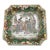 Vintage Qing Period Famille Rose Medallion Square Decorative Plate For Sale