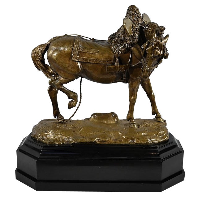 Bronze The Draft Horse by T. Gechter, 1841 For Sale