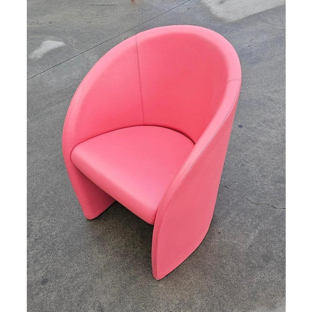 1980s Intervista Club Chair in Pink Leather from Poltrona Frau, Italy, 1989 For Sale - Image 5 of 14